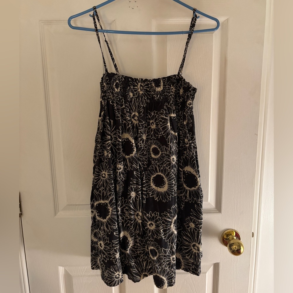 Urban Outfitters Black and White Floral Babydoll Dress